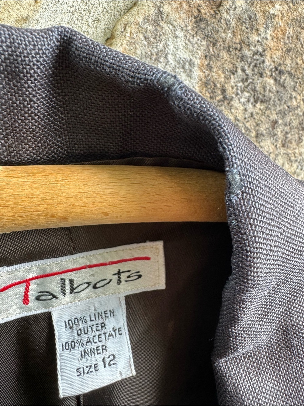 Talbots Vintage Black 100% Linen Blazer 12 Oversized Office Tailored Coastal - Picture 12 of 16